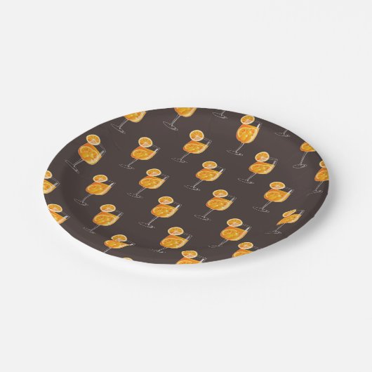 Aperol Spritz Junggeselinnen-Abschied & Brautparty Pappteller (Schrägansicht)