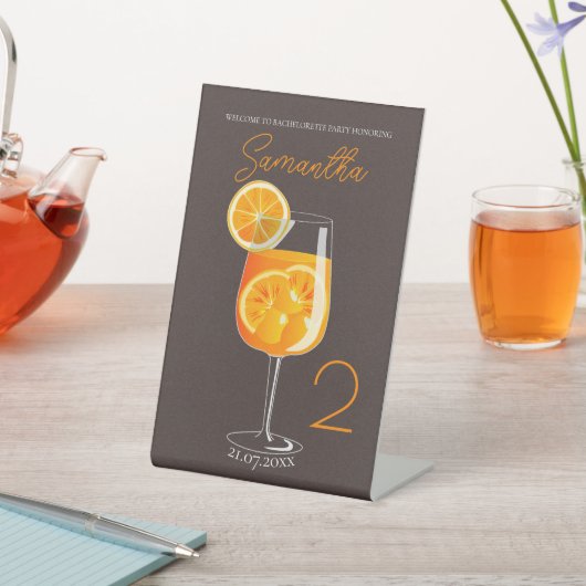 Aperol Spritz Junggeselinnen-Abschied Willkommen Sockelschild (In SItu)