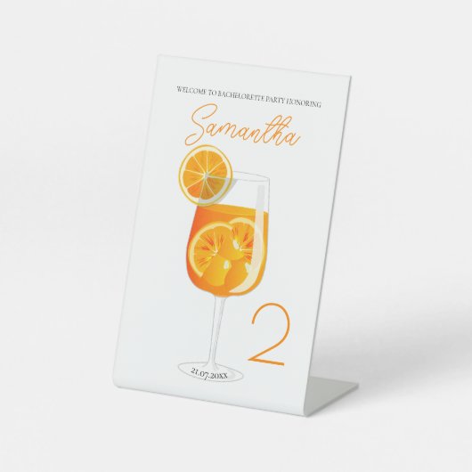 Aperol Spritz Junggeselinnen-Abschied Willkommen Sockelschild (Vorderseite)