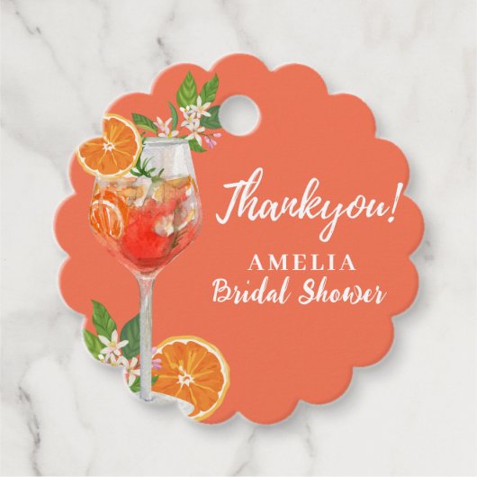 Aperol spritz Lemon citrus Orange Brautparty Geschenkanhänger (Vorderseite)