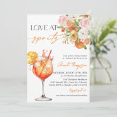 Aperol Spritz, Liebe beim ersten Spritz-Brautparty Einladung (Stehend Vorderseite)