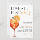 Aperol Spritz, Liebe beim ersten Spritz-Brautparty Einladung (Vorderseite)