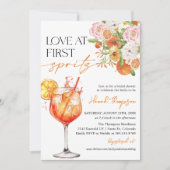 Aperol Spritz Liebe im ersten Spritz-Brautparty Einladung (Vorderseite)