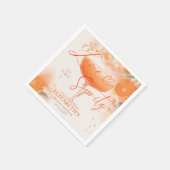 Aperol Spritz Love Citrus Floral Bridal Shower Serviette (Ecke)