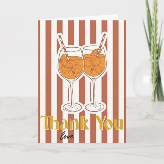 Aperol Spritz Lover Gift Thank Love Bachelorette Karte (Vorderseite)