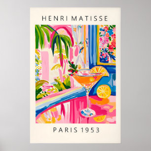 Aperol Spritz Matisse Style Druck Pink Dopamin Poster