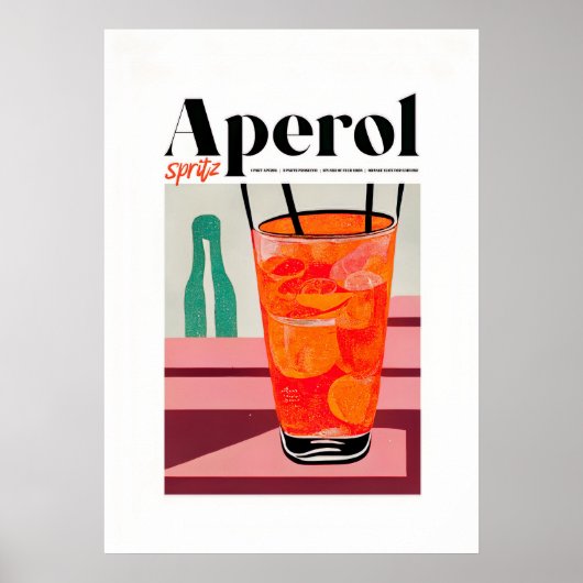 Aperol Spritz Moderne Abstrakte Kunst Poster (Vorne)