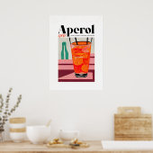 Aperol Spritz Moderne Abstrakte Kunst Poster (Küche)