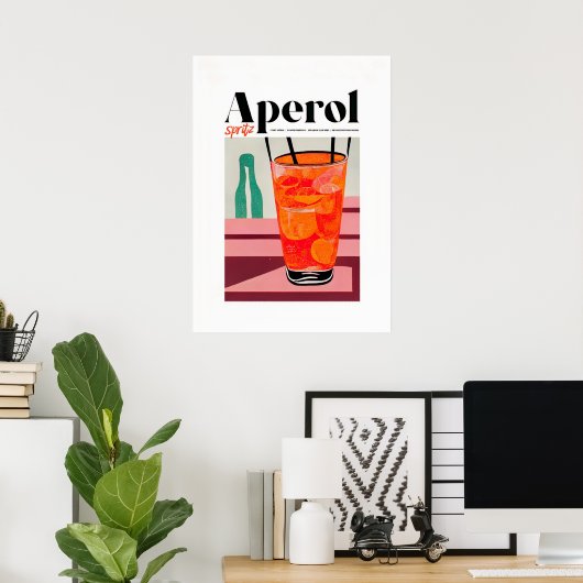 Aperol Spritz Moderne Abstrakte Kunst Poster (Heimbüro)