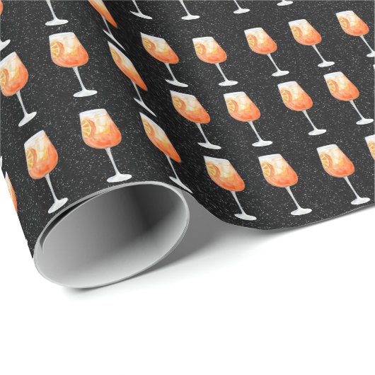 Aperol Spritz Muster Geschenkpapier (Rolleneckpunkt)