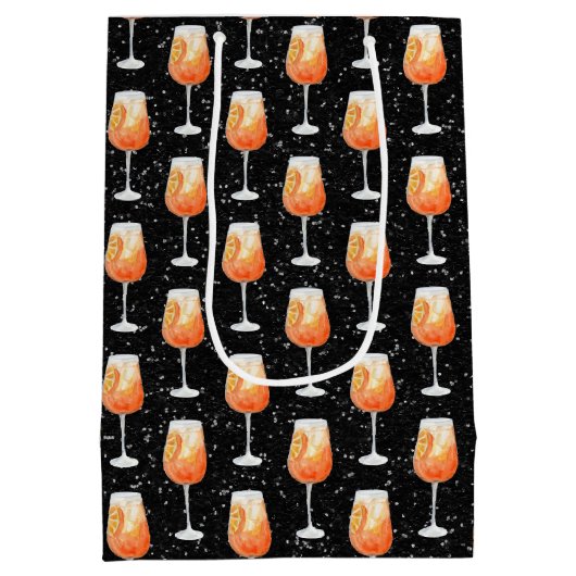 Aperol Spritz Muster Mittlere Geschenktüte (Rückseite)