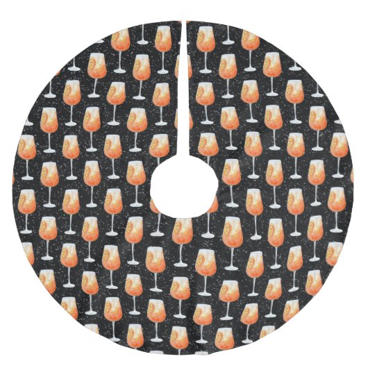 Aperol Spritz Muster Polyester Weihnachtsbaumdecke (Vorderseite)