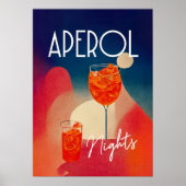 Aperol Spritz Nights Retro Cocktail Poster (Vorne)