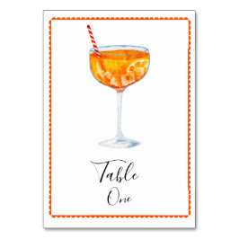 Aperol Spritz Number Table Card Tischnummer