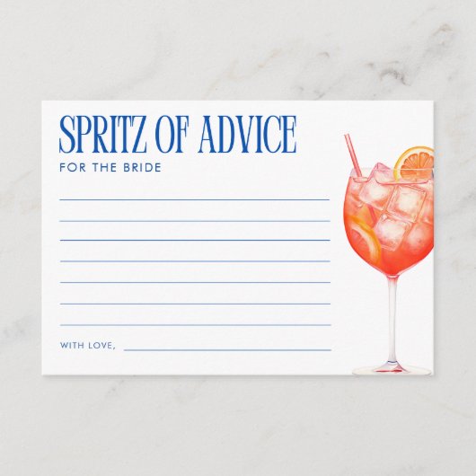 Aperol Spritz of Advice for the Bride Begleitkarte (Vorderseite)