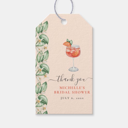 Aperol Spritz Orange Brautparty Geschenkanhänger (Vorderseite)