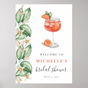 Aperol Spritz Orange Brautparty-Willkommensschild Poster