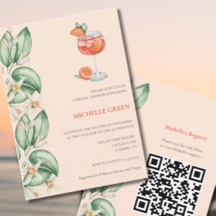 Aperol Spritz Orange Bridal Dusche Einladung QR