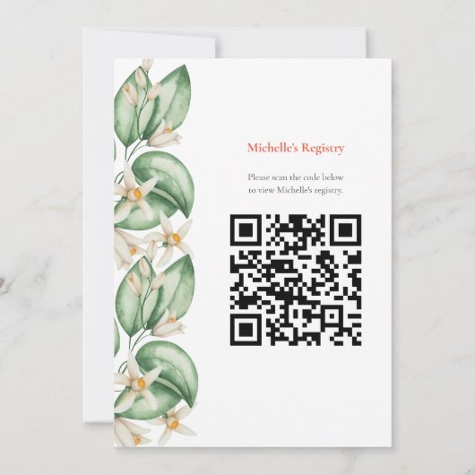 Aperol Spritz Orange Bridal Dusche Einladung QR (Rückseite)