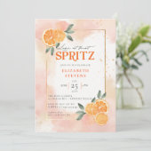 Aperol Spritz Orange Citrus Frame Brautparty Einladung (Stehend Vorderseite)