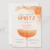 Aperol Spritz Orange Floral Cocktail Brautparty Einladung (Vorderseite)
