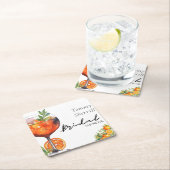 Aperol Spritz Orange Summer Brautparty Rechteckiger Pappuntersetzer (Vor Ort)