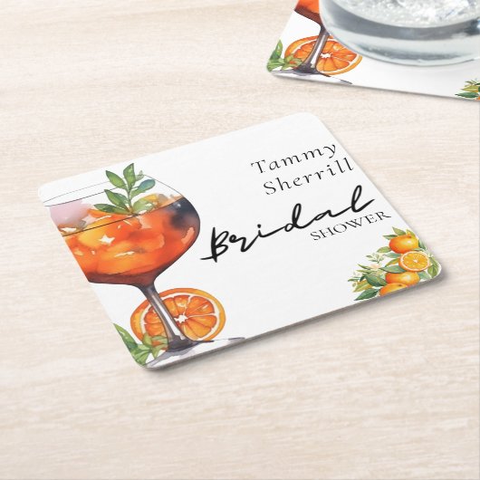 Aperol Spritz Orange Summer Brautparty Rechteckiger Pappuntersetzer (angewinkelt)