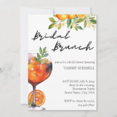 Aperol Spritz Orange Watercolor Bridal Brunch Einladung (Vorderseite)