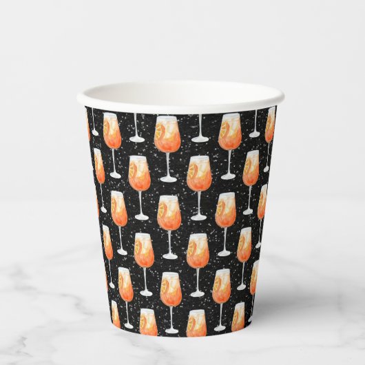 Aperol Spritz Pattern Pappbecher (Vorderseite)