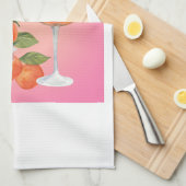 Aperol Spritz PInk Orange Blume Markt Art Print Geschirrtuch (Viertel Falte)