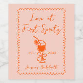 Aperol Spritz Playful Chic Hand Drawn Bachelorette Weinetikett (Einzelnes Label)