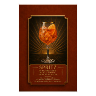 Aperol Spritz Rezept Poster Bar Kunst