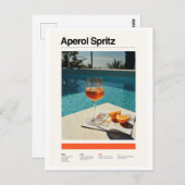 Aperol Spritz & Schwimmbad Poster Postkarte (Vorne/Hinten)
