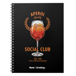 Aperol Spritz Social Club Funny Cute Drinks Design Notizblock