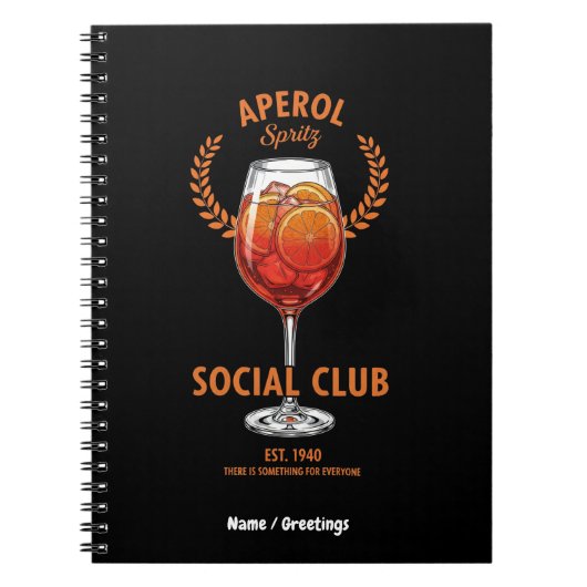Aperol Spritz Social Club Funny Cute Drinks Design Notizblock (Vorderseite)
