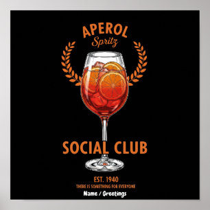Aperol Spritz Social Club Lustiger Süßer Getränke- Poster