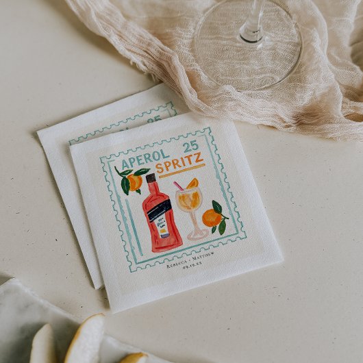 Aperol Spritz Stamp | Italian Wedding Bar Serviette