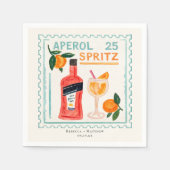 Aperol Spritz Stempel | Italienischer Hochzeitsbar Serviette (Vorderseite)