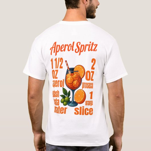 Aperol Spritz T-Shirt – Retro Italian Cocktail (Rückseite)