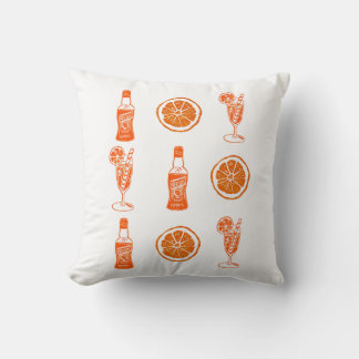 Aperol Spritz Throw Kissen Linocut Design