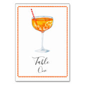 Aperol Spritz Tischnummernkarte Tischnummer (Rückseite)