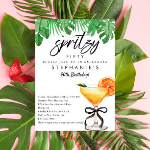 Aperol Spritz Tropical Cocktail Chic 50. Geburtsta Einladung