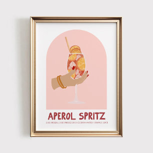 Aperol Spritz Wandkunst, Retro-Cocktail-Druck, Tre Poster