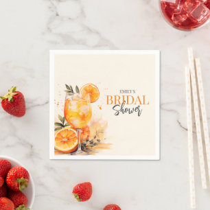 Aperol Spritz Wasserfarben-Brautparty Serviette