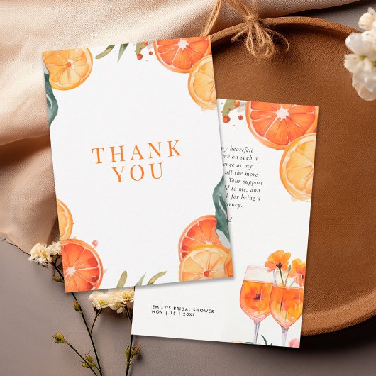 Aperol Spritz Watercolor Brautparty Dankeskarte
