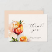 Aperol Spritz Watercolor Brautparty Dankeskarte (Vorne/Hinten)