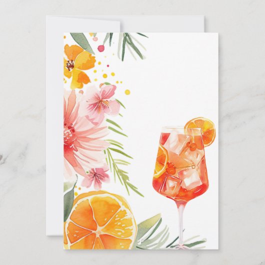 Aperol Spritz Watercolor Brautparty Einladung (Rückseite)
