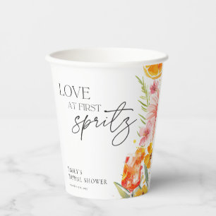 Aperol Spritz Watercolor Brautparty Pappbecher