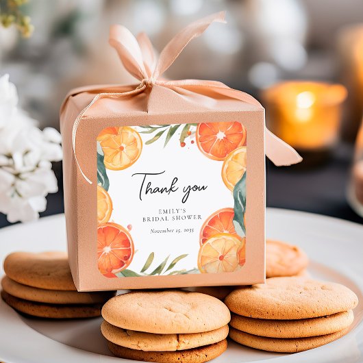 Aperol Spritz Watercolor Brautparty Quadratischer Aufkleber