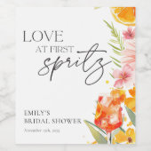 Aperol Spritz Watercolor Brautparty Weinetikett (Einzelnes Label)